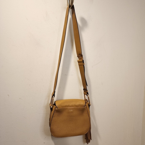 Vince Camuto Tan Caramel LeatherCrossbody Bag with Tassel